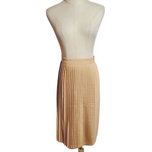 Tu Tu Store Tan Pleated Midi Skirt